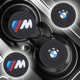2pcs/set BMW M Power Logo PVC Waterproof Car Water Coaster