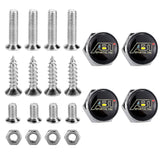 4pcs/set Volkswagen GTI ABT R SR Logo Stainless Steel Car License Plate Bolts