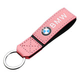 BMW PU Leather Metal Car Logo Keychain