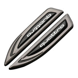 2pcs Audi Sline Quattro Logo Metal Car Fender Side Sticker Decal Emblem Badge