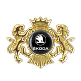 Skoda Double Lion Metal Car Rear Sticker Auto Window Emblem Badge Decal