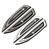 2pcs Peugeot Metal Car Side Fender Emblem Sticker Decal