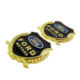 2PCS Ford Metal Car Rear Sticker Shield Trunk Emblem Badge Decal