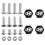 4pcs/set Hyundai Logo Stainless Steel Car License Plate Bolts