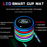 2pcs Ford Mustang Shelby Car Water Coasters 7-color LED Light Cup Mat Holder