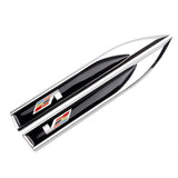 2PCS Cadillac V Logo Metal Car Side Fender Sticker Emblem Badge