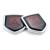 2PCS Dodge Metal Car Side Sticker Auto Emblem Badge Decal