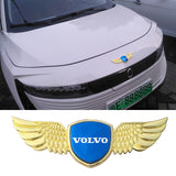 Volvo Logo Metal Wings Car Front Hood Bonnet Center Sticker Emblem