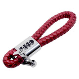 Audi Logo PU Leather Braided Rope Car Keychain