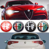 7pcs/set Alfa Romeo Car Front Rear Emblem Badge Auto Hub Caps Car Steering Wheel Sticker