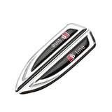 2pcs Audi Sline Quattro Logo Metal Car Fender Side Sticker Decal Emblem Badge
