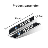 2pcs BMW Logo Car Fender Side Sticker Decal Emblem Badge
