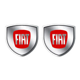 2pcs 39x39mm Fiat Shield Metal Car Window Sticker Emblem Badge Decal