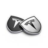 2pcs 39x39mm Tesla Shield Metal Car Window Sticker Emblem Badge Decal
