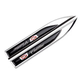 2PCS Cadillac V Logo Metal Car Side Fender Sticker Emblem Badge