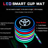 2pcs Toyota Logo Car Water Coasters 7-color LED Light Cup Mat Holder