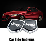 2PCS Jeep Metal Car Rear Sticker Shield Trunk Emblem Badge Decal