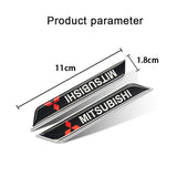 2pcs Mitsubishi Logo Car Fender Side Sticker Decal Emblem Badge