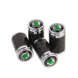 4pcs/set Skoda VRS Logo Carbon Fiber Car Air Valve Stem Cap Auto Tyre Valve Covers
