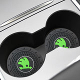 2pcs/set Skoda Logo PVC Waterproof Car Water Coaster