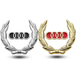 Audi Wheat Metal Car Window Sticker Emblem Badge Decal