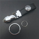 MG Leopard PU Leather Car Keychain Key Ring Pendant