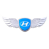 Hyundai Logo Metal Wings Car Front Hood Bonnet Center Sticker Emblem