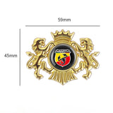 Abarth Double Lion Metal Car Rear Sticker Auto Window Emblem Badge Decal