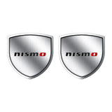 2pcs 39x39mm Nissan Nismo Shield Metal Car Window Sticker Emblem Badge Decal