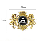 Mitsubishi Double Lion Metal Car Rear Sticker Auto Window Emblem Badge Decal