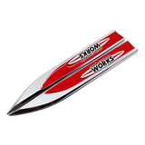 2pcs/set MINI Cooper JCW Metal Car Fender Side Sticker Emblem Badge Decal