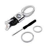 Ford Mustang Logo PU Leather Braided Rope Car Keychain