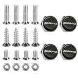 4pcs/set Mercedes Benz AMG Brabus Smart Logo Stainless Steel Car License Plate Bolts
