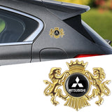 Mitsubishi Double Lion Metal Car Rear Sticker Auto Window Emblem Badge Decal