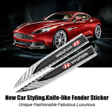 2pcs Hyundai Logo Metal Car Side Fender Emblem Stickers