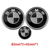 82mm BMW Car Front Bonnet Emblem 82mm Rear Badge 45mm Car Steering Wheel Center Sticker Decal