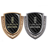 Lincoln Metal Carbon Fiber Shield Car Rear Sticker Auto Window Emblem Badge Decal