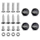 4pcs/set Nissan Logo Stainless Steel Car License Plate Bolts