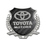 Toyota Metal Carbon Fiber Car Rear Sticker Shield Trunk Emblem Badge Decal