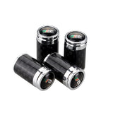 4pcs/set Skoda VRS Logo Carbon Fiber Car Air Valve Stem Cap Auto Tyre Valve Covers
