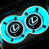 2pcs Lexus Logo Car Water Coasters 7-color LED Light Cup Mat Holder