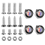 4pcs/set BMW M Power Alpina Logo Stainless Steel Car License Plate Bolts