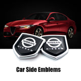 2PCS Nissan Nismo Metal Car Rear Sticker Shield Trunk Emblem Badge Decal