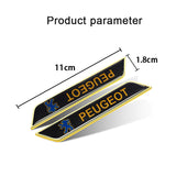 2pcs Peugeot Logo Car Fender Side Sticker Decal Emblem Badge