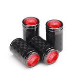4pcs/set Jaguar Logo Carbon Fiber Car Air Valve Stem Cap Auto Tyre Valve Covers