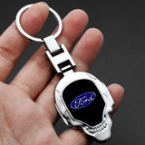 Ford Mustang Skull Metal Car Keychain Key Holder