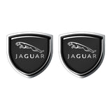 2pcs 39x39mm Jaguar Shield Metal Car Window Sticker Emblem Badge Decal