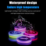 2pcs Acura Logo Car Water Coasters 7-color LED Light Cup Mat Holder