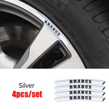 4pcs/set 9cm Mercedes Benz AMG Brabus 4 Matic Aluminum Alloy Car Wheel Rim Tyre Sticker