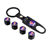 4pcs/set SAAB Car Air Valve Stem Cap Auto Tyre Valve Covers with Keychain